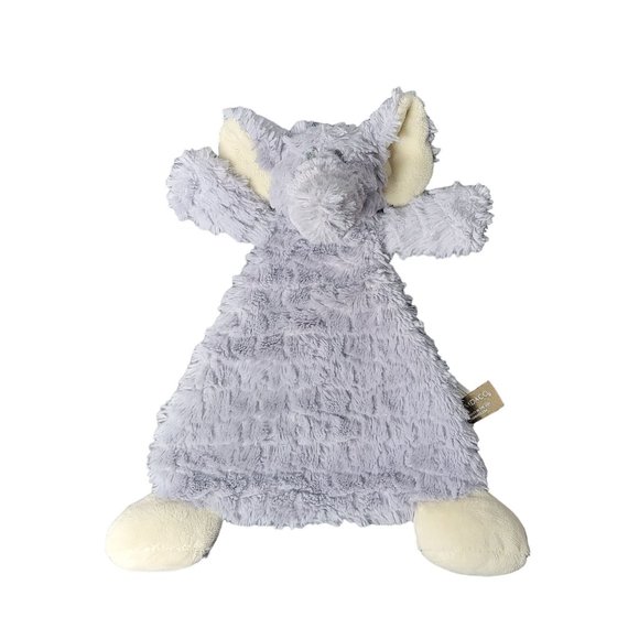 2019 Demdaco Gray Elephant Lovey Security Blanket Plush Stuffie with Rattle - Picture 1 of 8